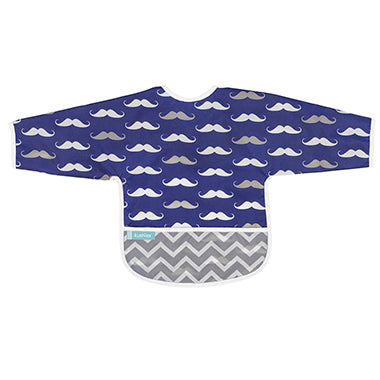 Cleanbib With Sleeves | Navy Moustache