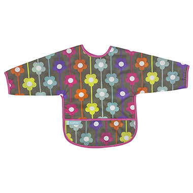 Cleanbib With Sleeves | Charcoal Daisies