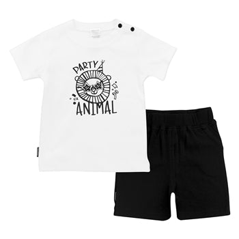 Black N White | T-Shirt &amp; Short Set