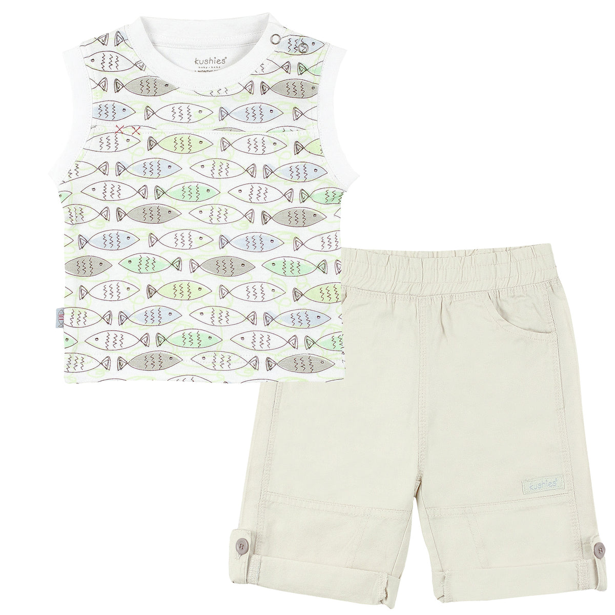 Gone Fishing | Sleeveless T-Shirt &amp; Pant Set