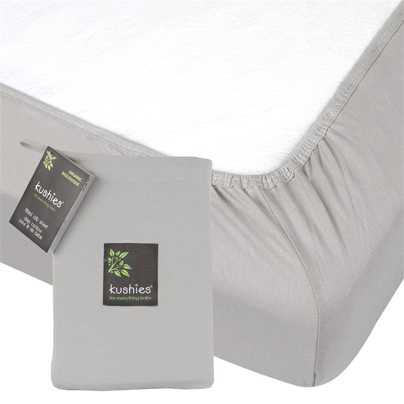 Organic Jersey Crib Sheet Grey