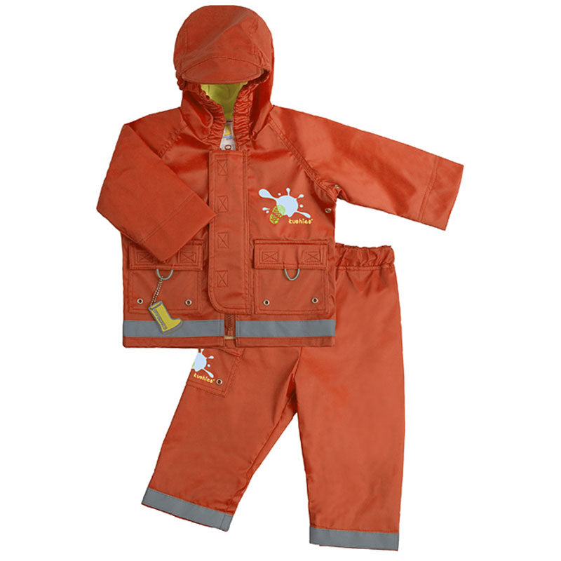 Splish Splash Rain Jacket & Pant Set Orange